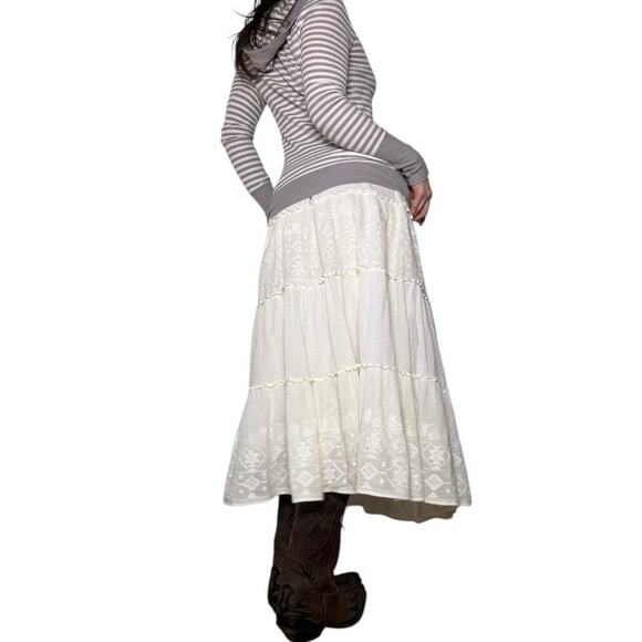 Y2k grey and white striped quarter button up fitted hoodie long sleeve - Picture 4 of 8